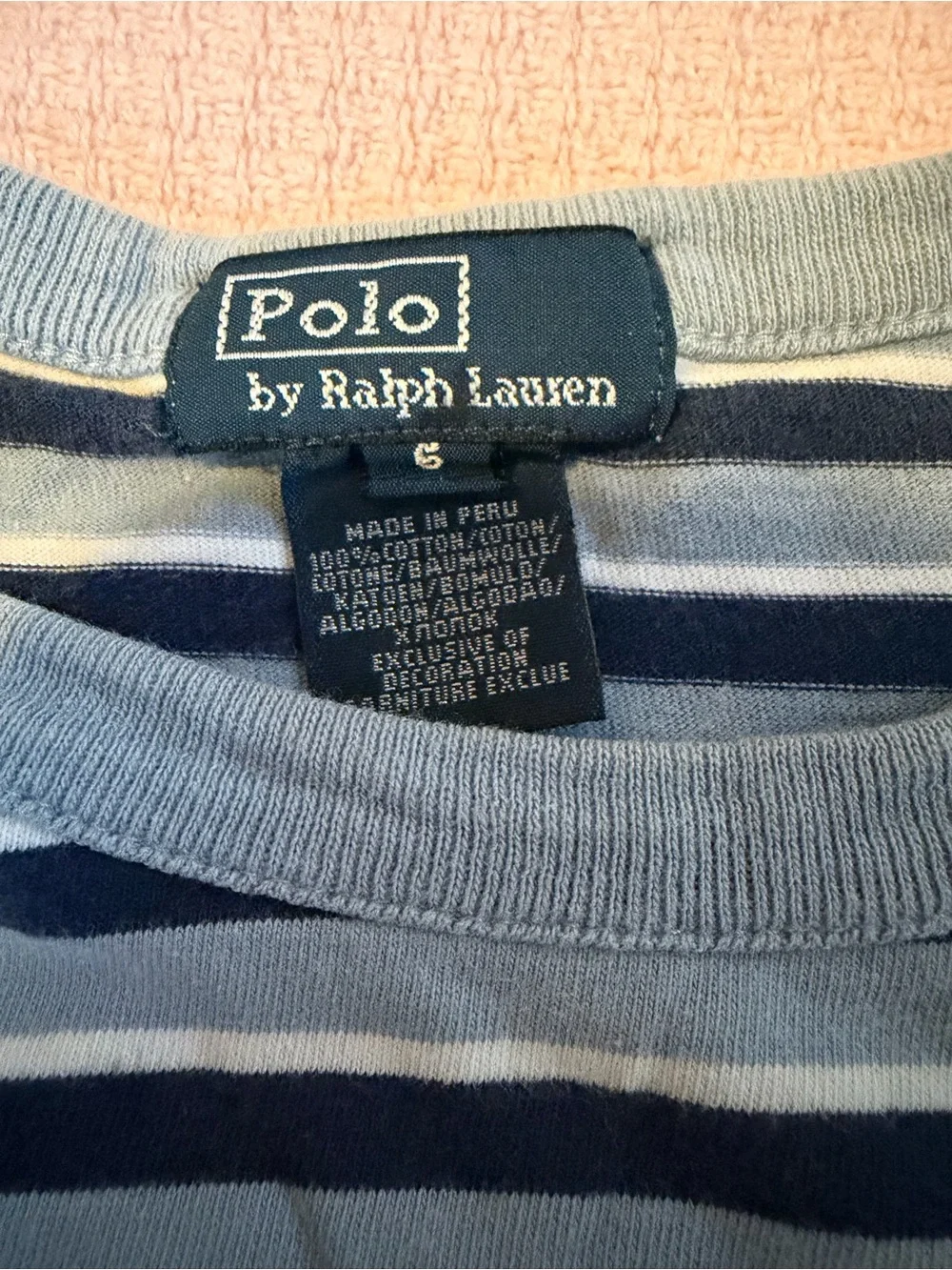 Ralph Lauren Polo Striped Short Sleeve Tee - Light Blue & Navy